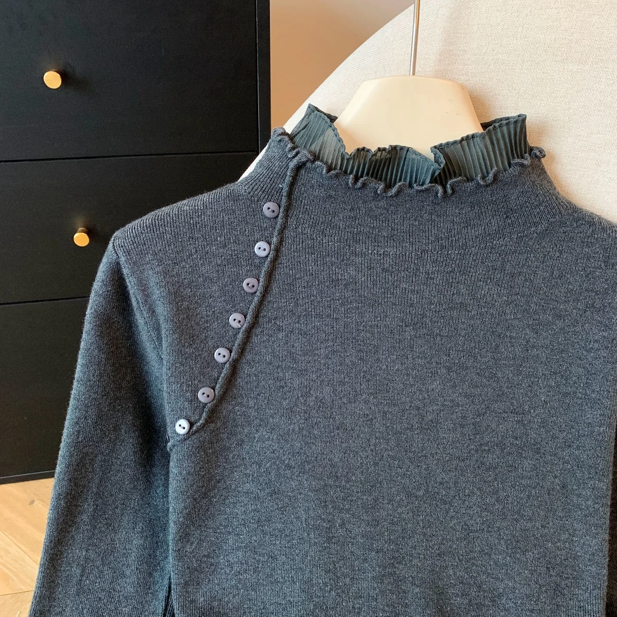 2025年新作 ハイネック スプライスセーター レディース ソフトニット ベースセーター 秋冬 スリムフィット ベースセーター