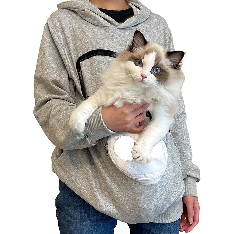 Sweat à capuche avec poche pour les amoureux des chats, pulls pour animaux de compagnie, sweat à capuche câlin, chien kangourou, patte, livraison