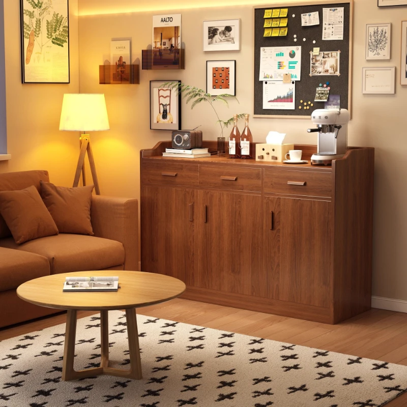 

household dining side cabinet integrated against the wall, living room storage cabinet, tea cabinet side cabinet