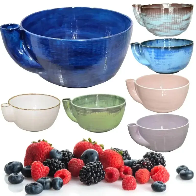 2026 Self Spinning Berry Washing Bowl Ceramic with Drain Holes, 360 Degree Cleaning Fruit Swirl Colander Center Cone, Automatic
