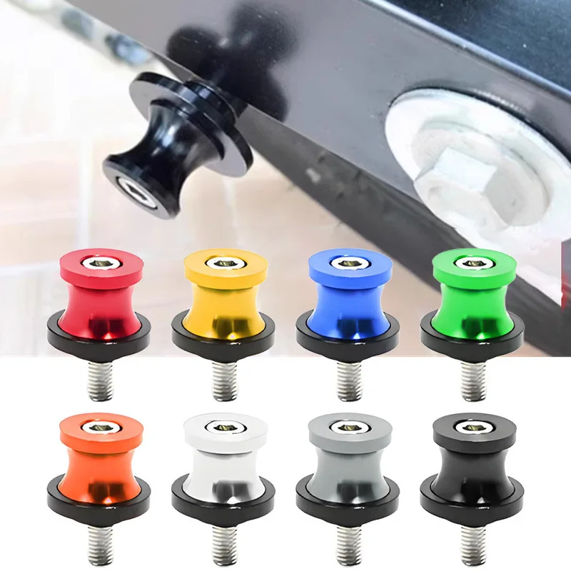 Motorcycle Swingarm Spools 6M 8M 10M CNC Aluminum Stand Screws Parking Bobbins for Sport Bike Motorcycle Lift Stand Accessories
