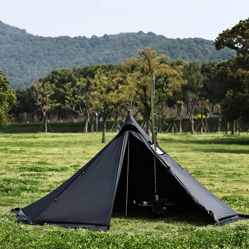 

Outdoor Portable Camping Pyramid Tent Four Seasons Rainstorm-Proof Lightweight Oxford Fabric Wear-Resistant Canopy Tent