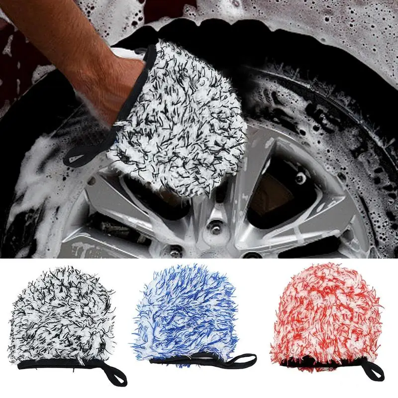 

Car Wash Mitt Car Wash Microfiber Gloves Thick Car Cleaning Mitt Auto Cleaning Glove Flexible Wash Double-faced Glove Mitts