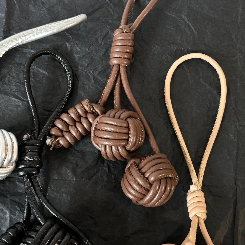 مضحك الخماسية نجمة بولي Leather حقيبة جلدية قلادة نسج كرات موضة ستار المفاتيح الإبداعية رائعة الكرز كيرينغ حقيبة سحر
