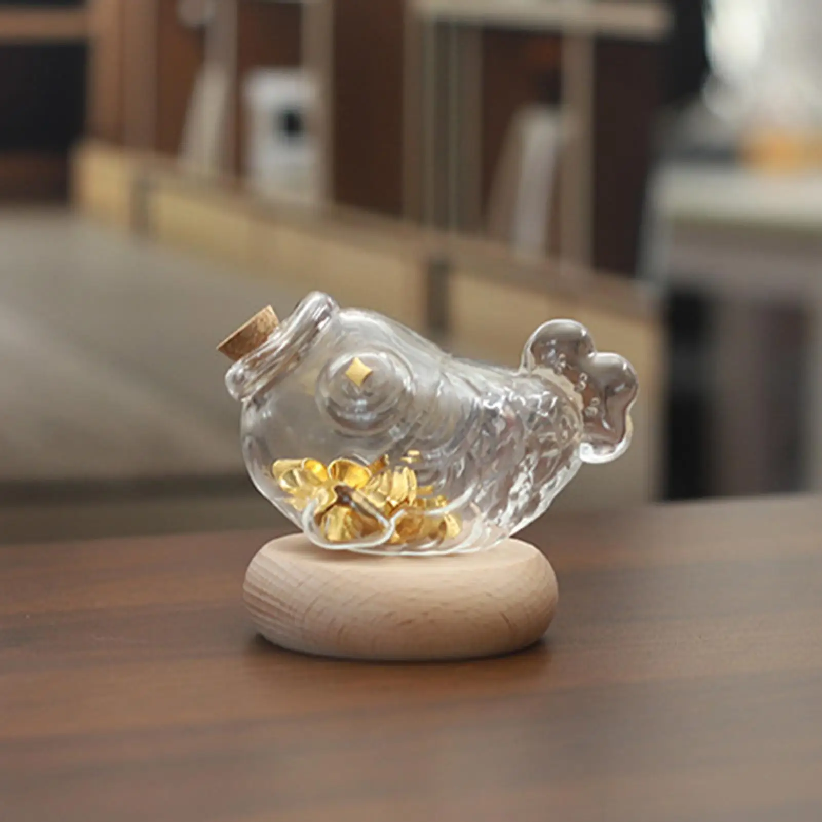 Petite banque d'argent en verre transparent en forme de poisson, pot de stockage d'argent, pièce de monnaie exquise, pot de rangement mignon, décoration pour enfants et adolescents