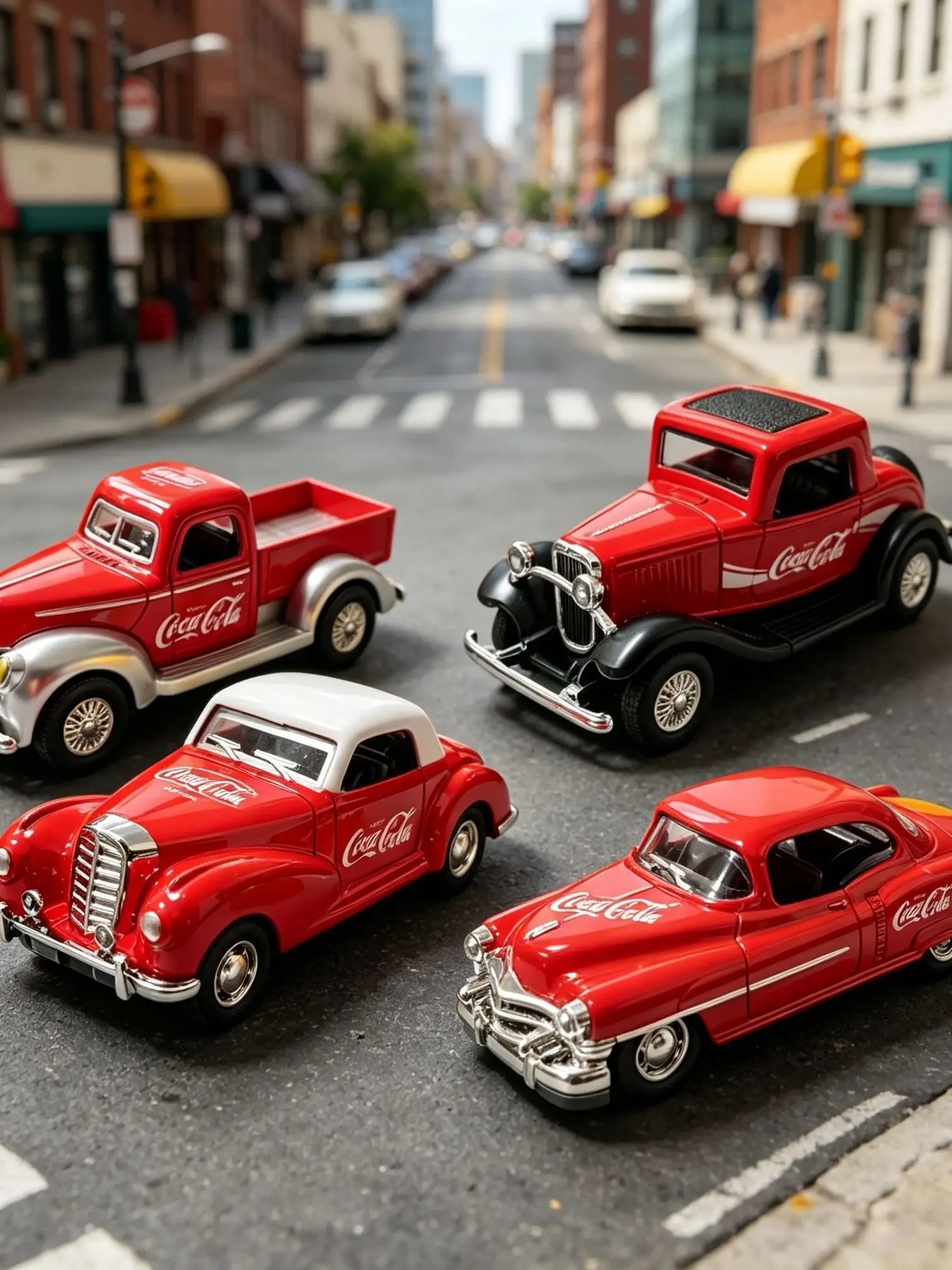 Retro Red Alloy Car Model Toy Cola Color Scheme Decoration Boys Car Miniature Collectible Finished Product from Mainland China