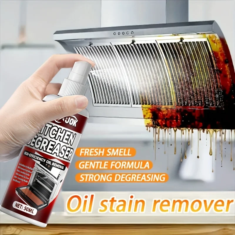Spray de grasa para cocina, removedor de aceite multiusos para encimeras, hornos, electrodomésticos, sin residuos, fácil uso, limpieza rápida