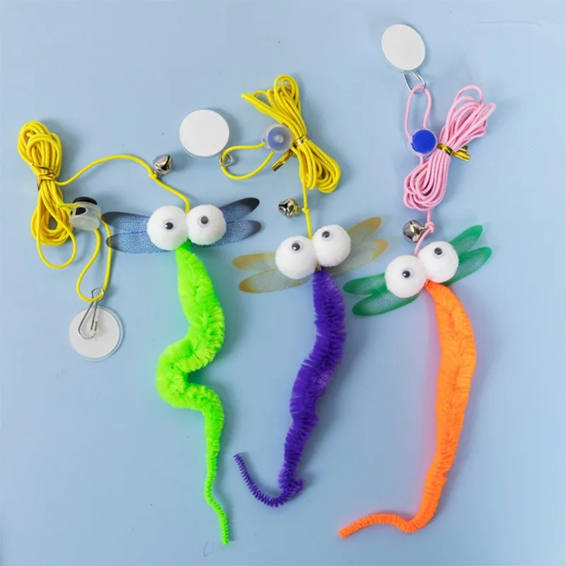 Juguete de gato, Teaser, artefacto de madera, campana de ratón, suministros para mascotas, pluma