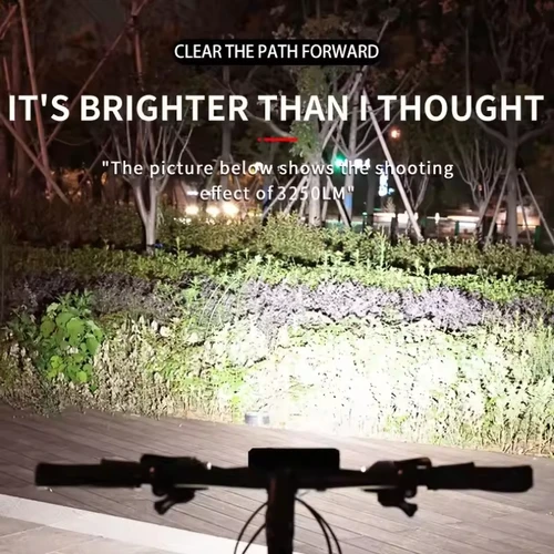 Imagen 2 del producto ESLNF luz Led nocturna para bicicleta de carretera, resistente al agua, recargable, 3250 lúmenes, luz delantera de bicicleta, faro de bicicleta de aleación de aluminio