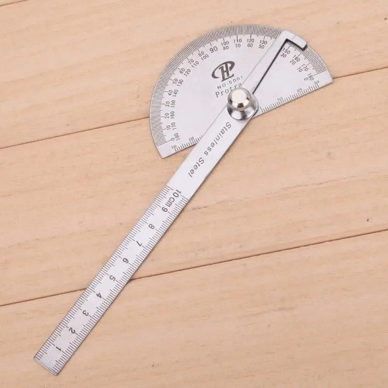 180 Degree Stainless Steel Protractor Angle Finder Rotary Measuring Ruler Measuring Ruler Woodworking Tools for Measuring Angles