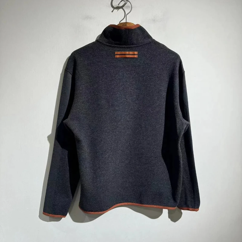 24AW New High Street Sweatshirt Wool Standing Collar Fine Skin-friendly Casual Fashion Sweatshirts Men's Clothing Tiki