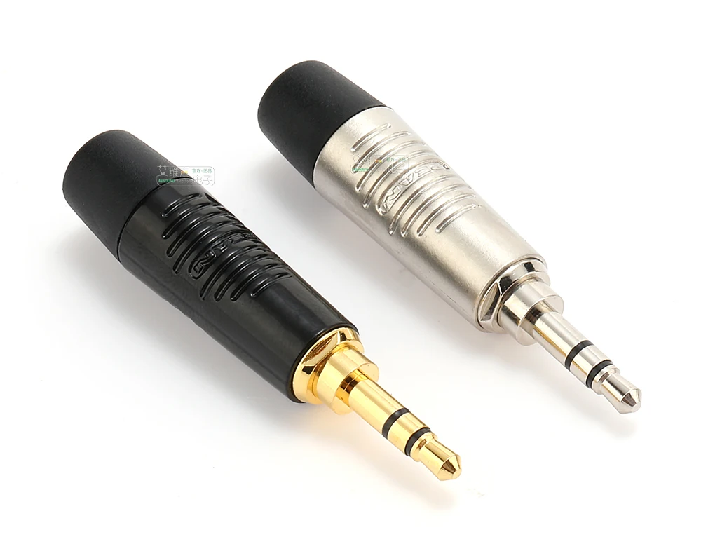 REAN Schwarze Hülle Vergoldeter/Versilberter Schweißstecker RTP3C-B Kleiner 3-Poliger 3,5mm Stereo-Kopfhörer Audio-Verstärker Geräteanschluss – Detail 5