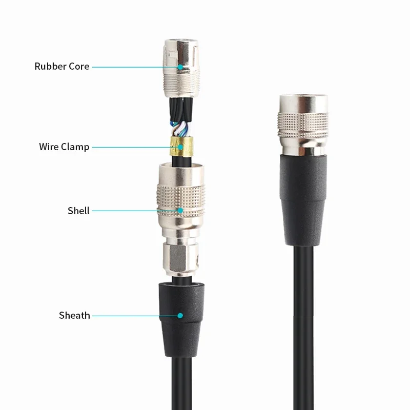 12Pin HRS Industrial Camera Soldering Connector 4 6 10 Pin Aviation Plug Power Connector HR10A-7PR Compatible with HRS Hirose