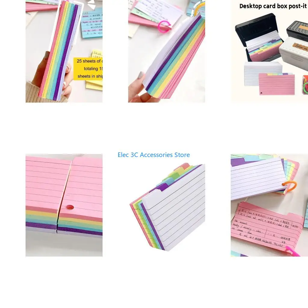 Y51A Organized Note Taking Index Cards 150 Lined Pages Coil Colorful Design