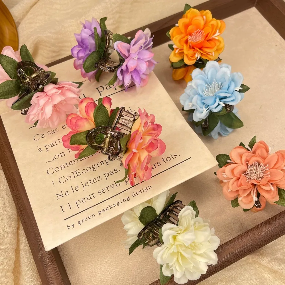 Cloth Flower Hair Clip Vacation Style Duckbill Clip Artificial Flower Hairpin Seaside Headdress Bohemian Style Hair Clip Girls