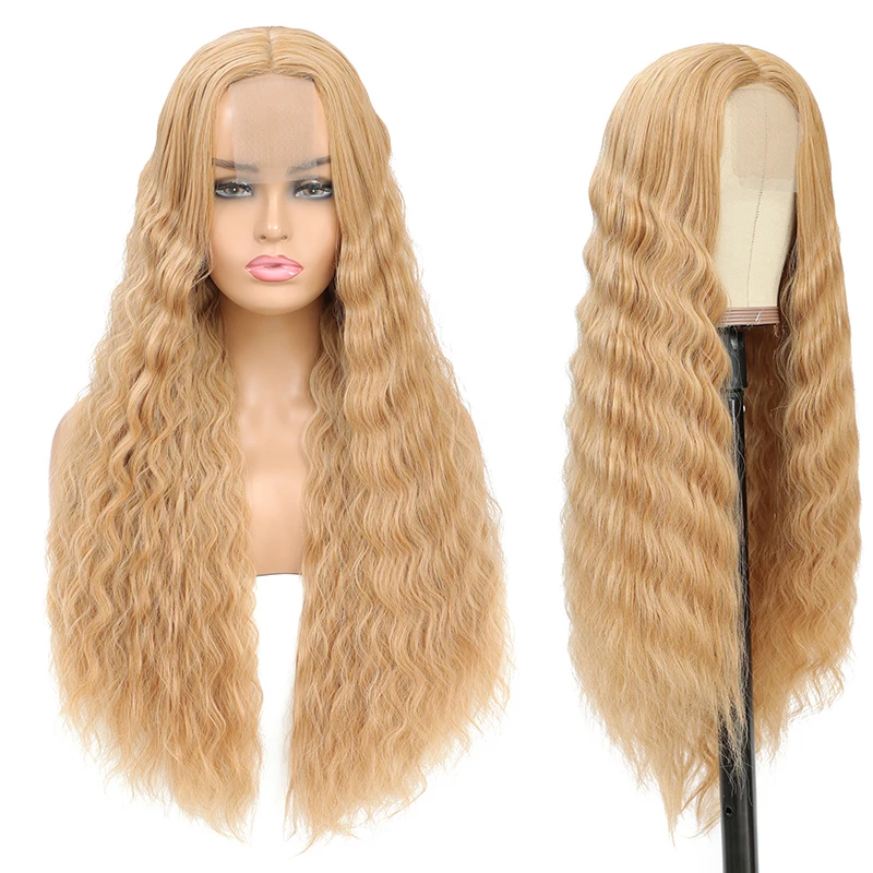 

Yihan Deep Wave Lace Front Wig Wave Synthetic Wigs For Black Women With Baby Hair 32 Inch 180 Density Lace Frontal Natural Hair