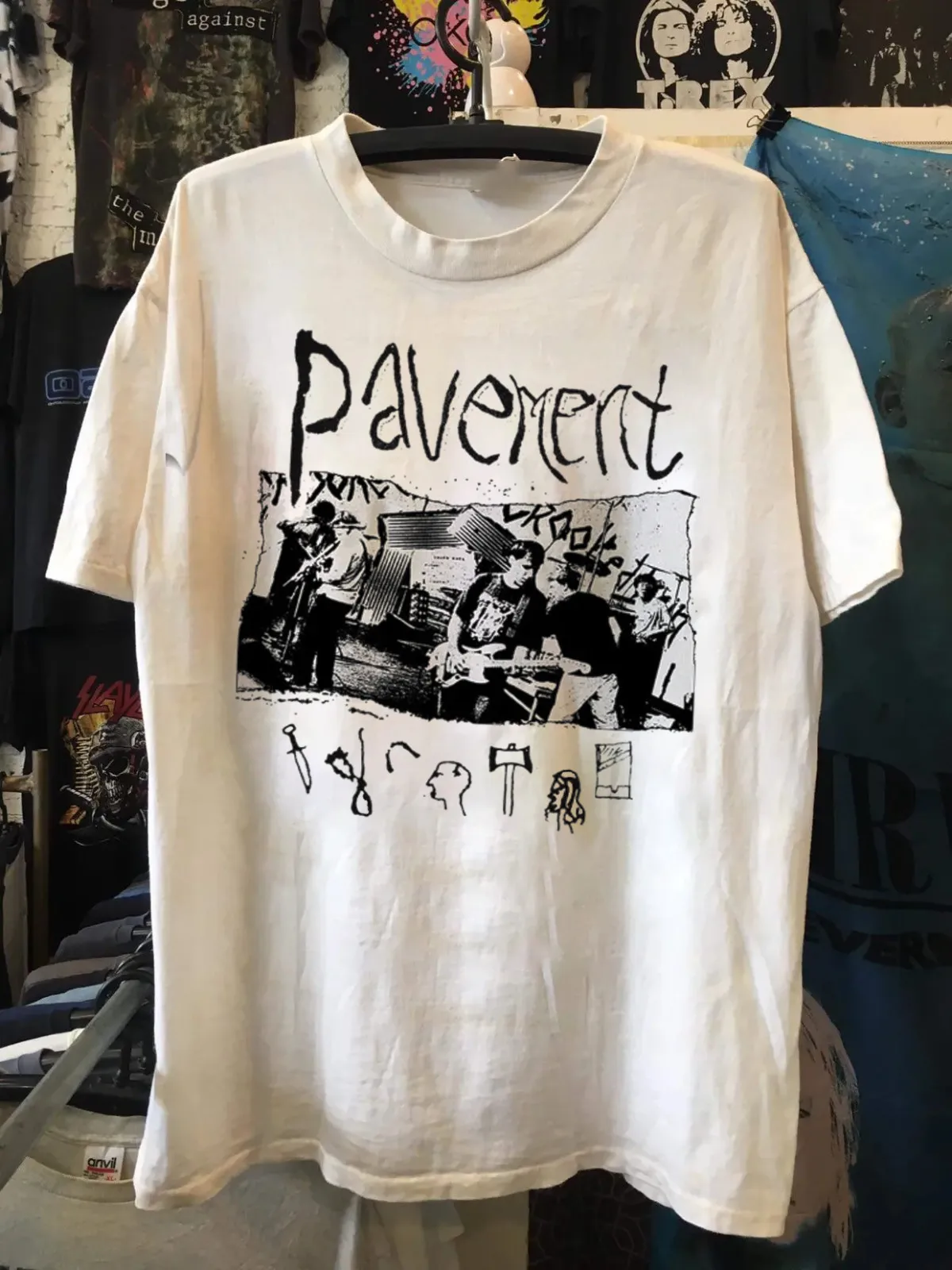 Vintage Pavement Cotton White Shirt Unisex Concert S to 5XL