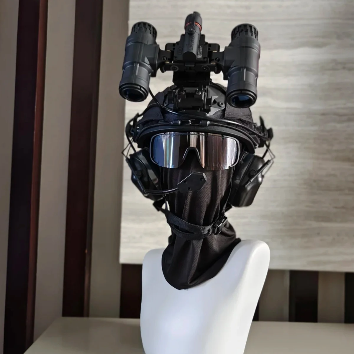 مجموعة خوذات تكتيكية مع سماعة رأس للاتصالات طراز NVG قناع وجه لألعاب كرات الطلاء CS Airsoft معدات الرماية التأثيرية