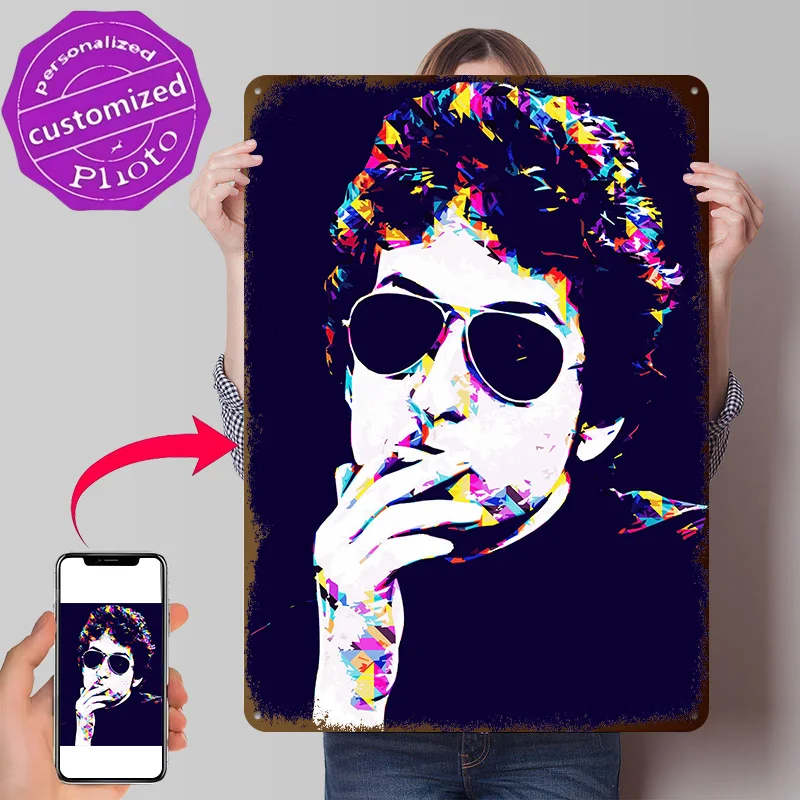Bob Dylan Personalized 3D Textured Metal Poster Wall Art Vintage Tin Signs for Gaming Room Decoration Cozy Home Decor Ornaments