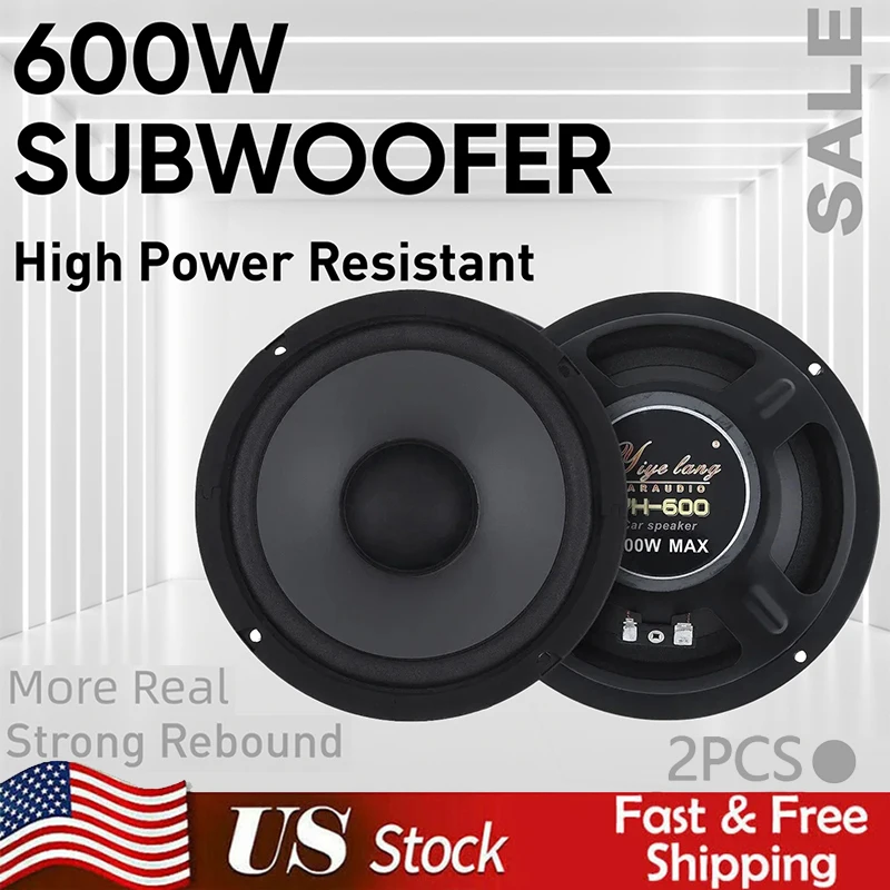 6 Inch Car Speakers 600W Car Round Coaxial Speaker Car Audio Speaker Universal Automotive Audio Full Range Frequency Speaker