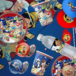 Disney The Adventures of Pinocchio Theme Party Supplies Tableware Cup Plate Topper Kid Baby Party Decoration Girls Baby Shower