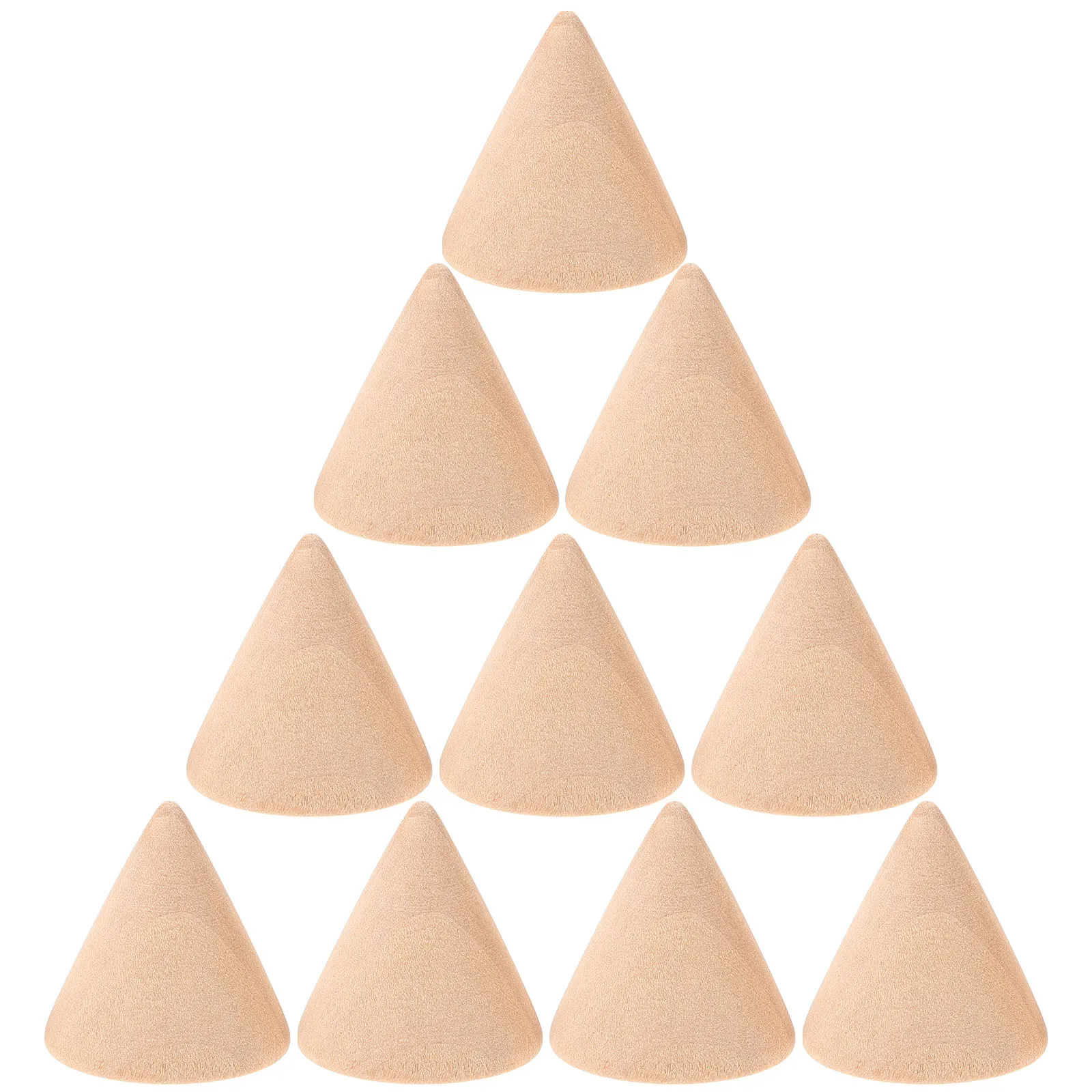 

10pcs Wood Cones Unfinished DIY Craft Ornaments Perfect For Painting Staining Varnishing Decorating Pyrography Wooden Jewelry