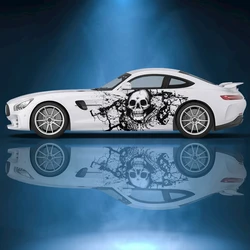 skull crack black ink splash Car Side Sticker Vinyl Racing Paint Accessories Self Adhesive Spray Paint for Truck SUV Car Decal