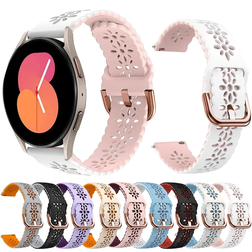 20mm Silicone Strap For Samsung Galaxy Watch 6/4/5 40 44mm Bracelet For Galaxy Watch6 Classic 43 47mm Band/Watch 5pro 45mm Strap