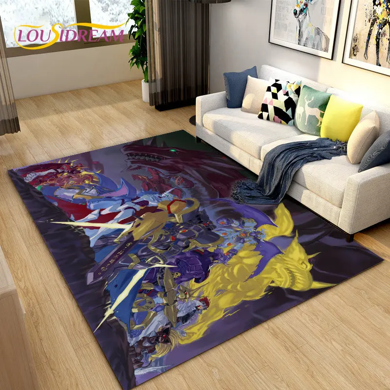 Digimon Adventure-alfombra grande de dibujos animados, felpudo antideslizante 3D para sala de estar, dormitorio, sofá, decoración