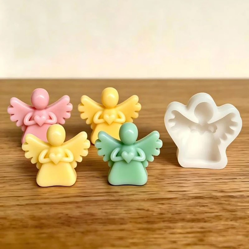 DIY Angel Hugs Love Silicone Mold 3D Abstract Angel Shape Ceramic Gypsum Cement Crafts Soap Candle Mold Valentine's Day Gift