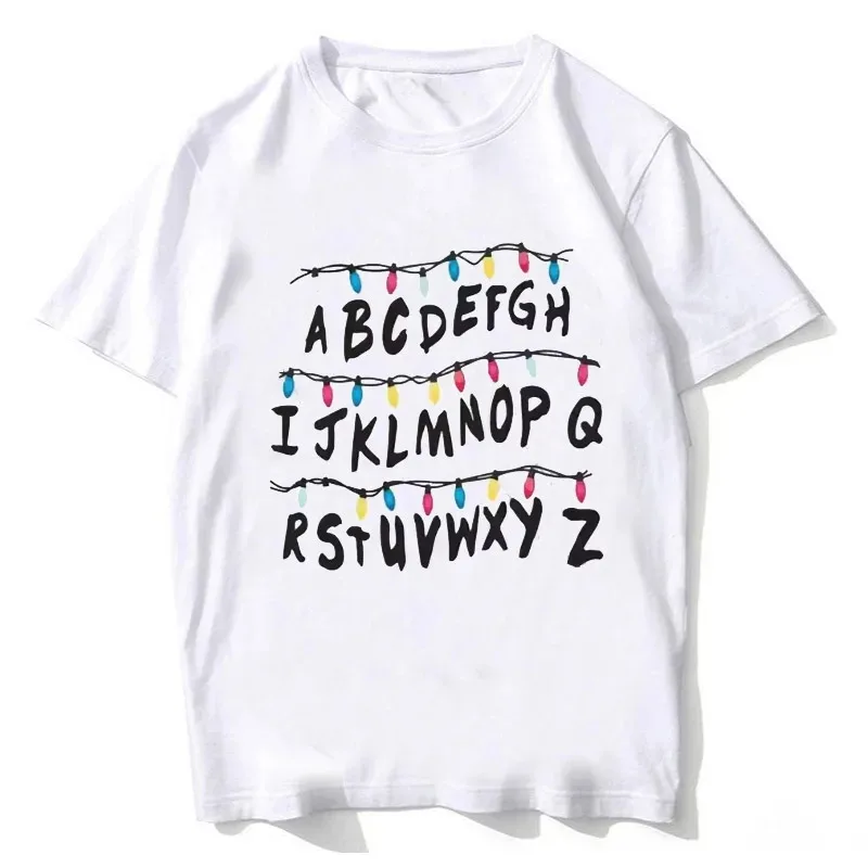 2026 High Quality Cotton Stranger Christmas Light T-shirt Monster Graphic T Shirts Gothic Fashion Vintage Tees