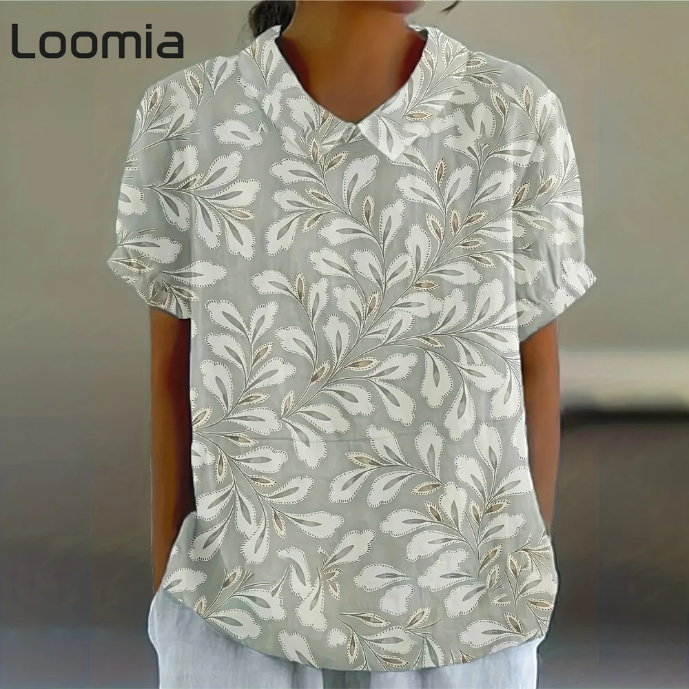 

Flower Graphic T Shirts Summer Fashion Woman Clothing Lapel Korean Reviews Many Clothes Y2k Clothes Top Women Short Sleeve Tee