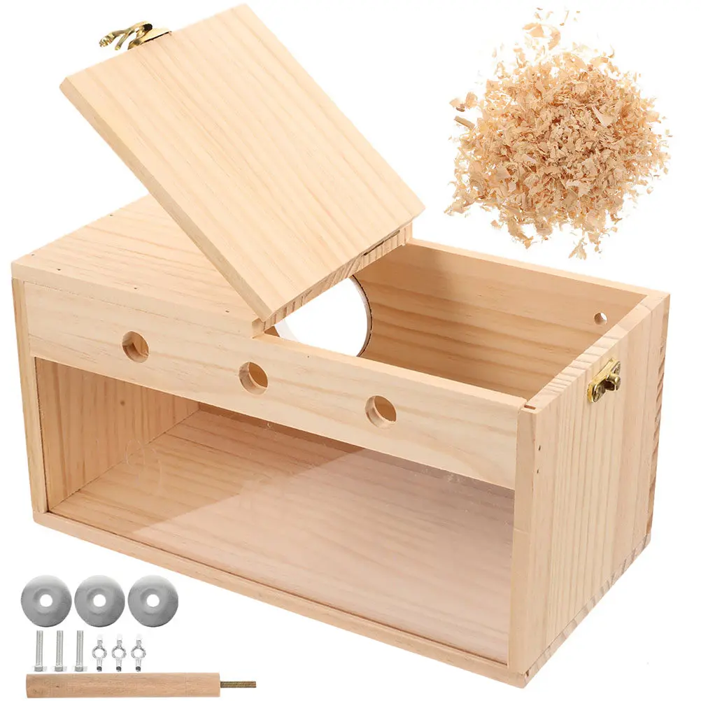 

Parakeet Nesting Box Wooden Bird House Warm Shelter for Birds Rain Snow Wind Protection Elegant Chic Design Easy Clean Natural