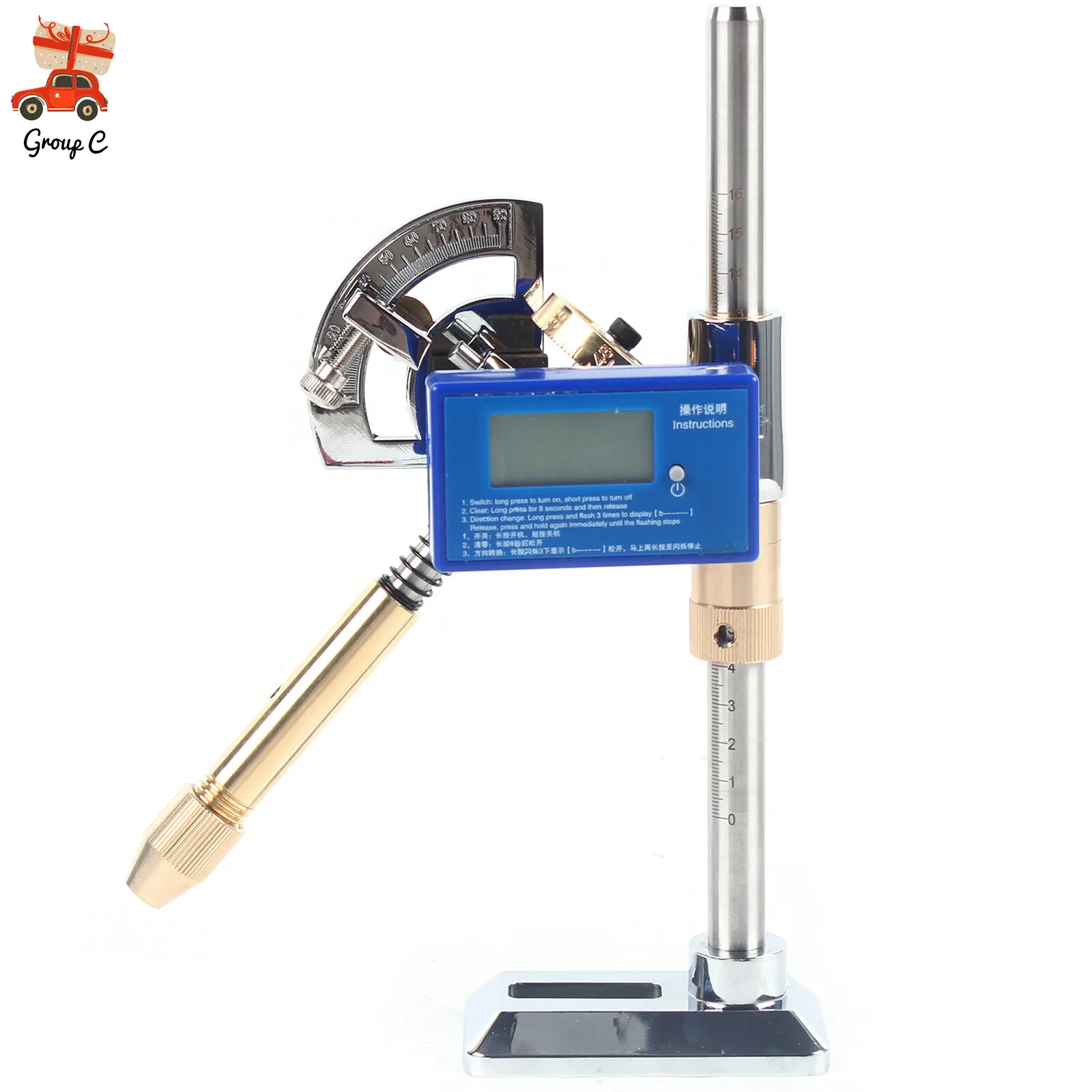 

110-240V Gem Grinding Faceted Manipulator Efficient Tool,Digital Display Angle Manipulator, Jade Grinding Faceted Manipulator