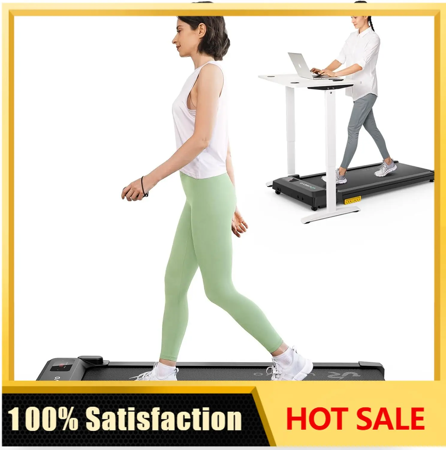 Smart Walking Pad, Standing Desk Treadmill with Double Shock Absorption, Quiet Operation, Workout APP with Track Insights and MI