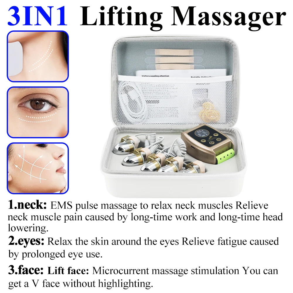 Nieuwe Face Lifting Body Relaxatie Massager 2024 Microcurrent Golden Finger Ems Schoonheidsmachine Zwaartekracht Diamanten Vinger