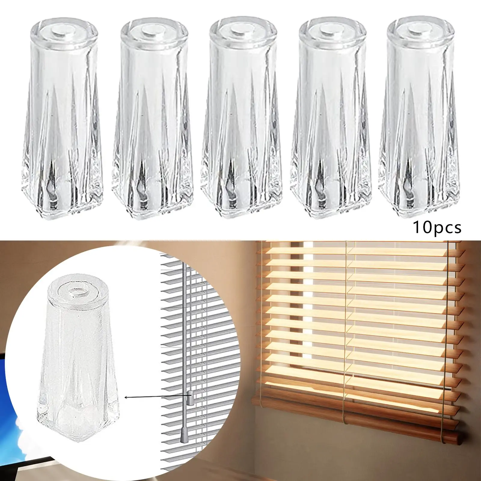 10Pcs Drawstring Tassels for Blinds Transparent Plastic Curtain Crafts Pendants Cord Drops Pull Tassel for Hanging curtain