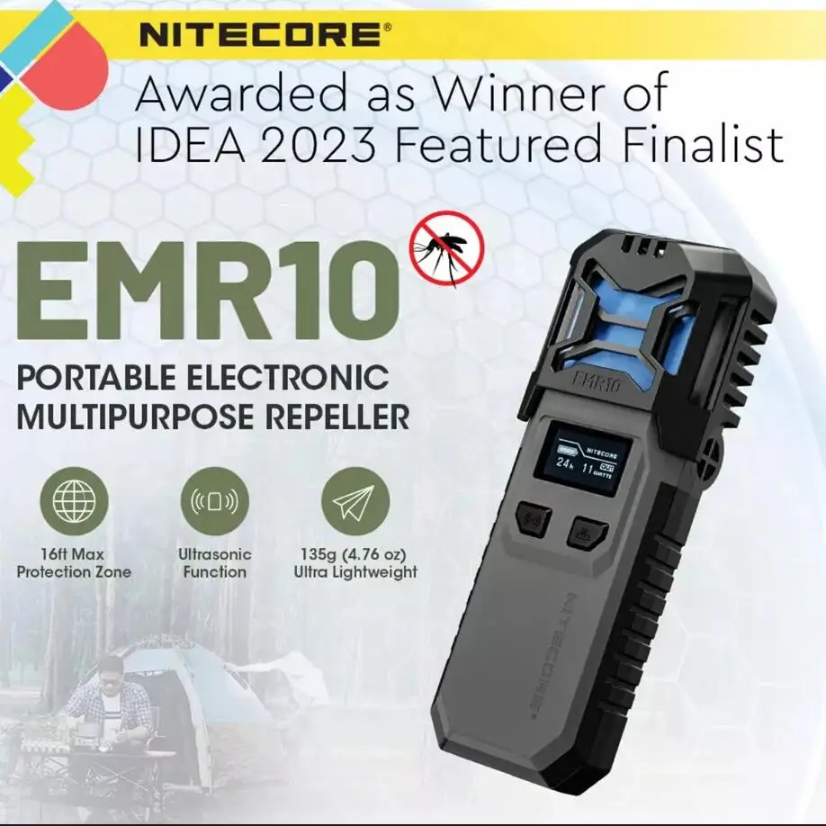 

NITECORE EMR10 Rechargeable Portable Mosquito Repeller Ultrasound Repelling Rat Cockroach 18W Power Bank with 2 Batteries