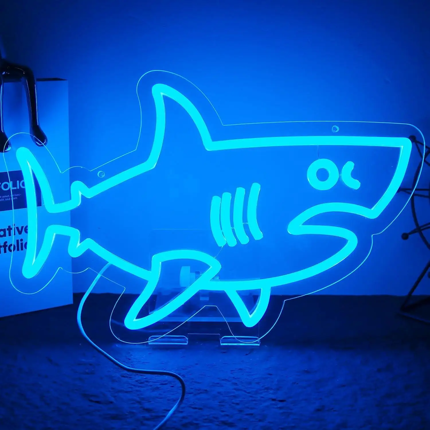 Cartoon Shark Animal Neon Sign USB Dimmable LED Lights For Bedroom Living Room Man Cave Bar Home Party Wall Decoration Gifts