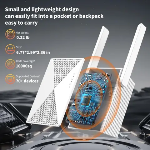 2.4G 5GHz 1200Mbps WiFi 리피터 듀얼 밴드 신호 확장기 Wi-Fi 증폭기 라우터 장거리 신호 부스터 고속 밴드