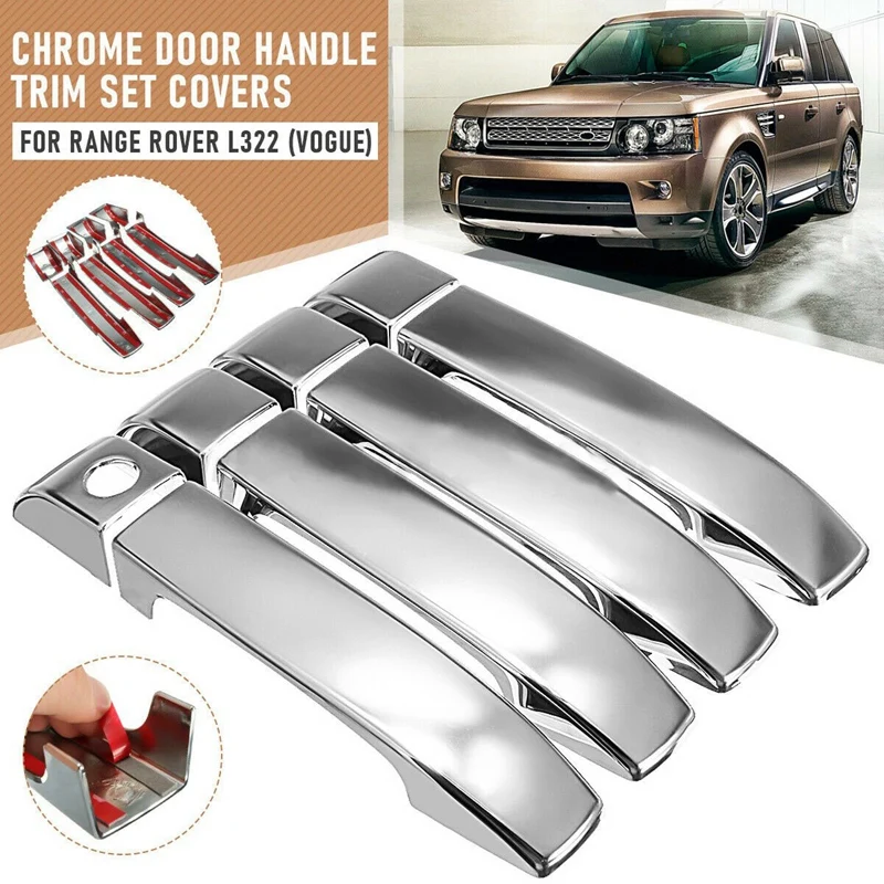

Silver Door Handle Covers Trim For Land Rover Range Rover L322 2002-2012