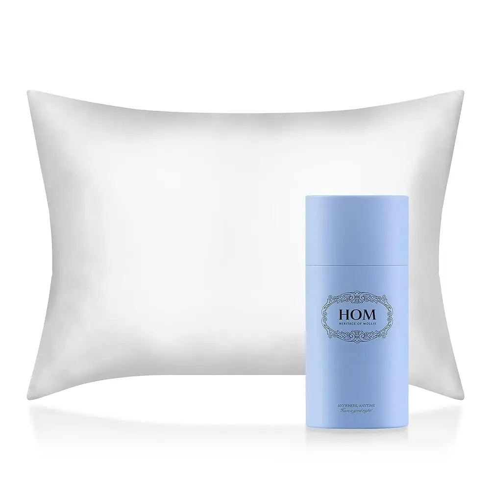 

Hom 100% Pure Mulberry Silk Pillowcase For Hair And Skin, 25 Momme 6A High Grade - Comfortable, Breathable, Soft, Hidden Zipper