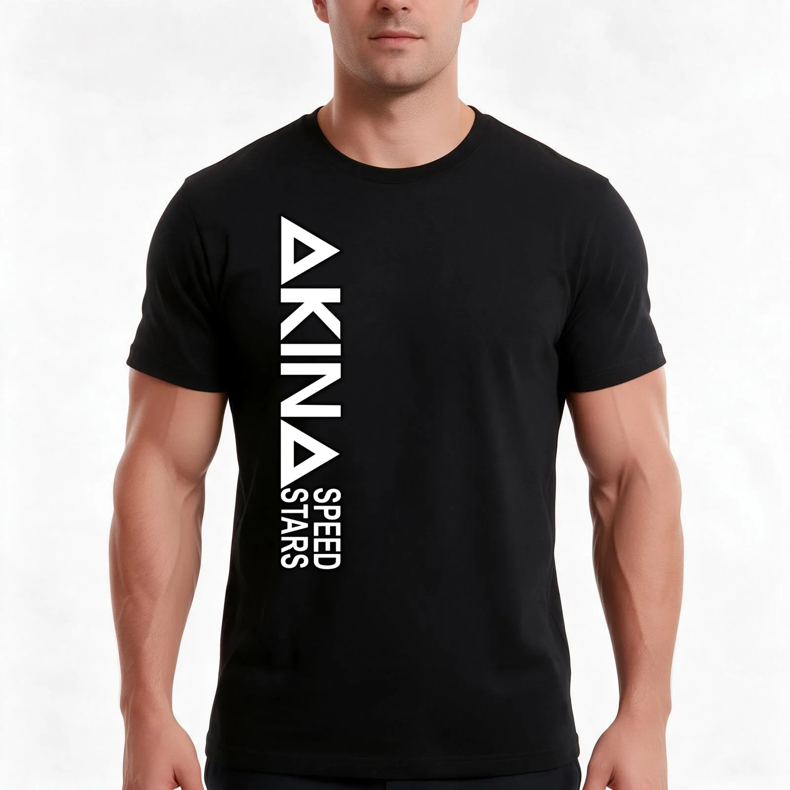 Akina Speed Stars T-Shirt, Summer Casual Cotton Tee, Oversized Streetwear Tops, Vintage Graphic Print, Loose Fit Short Sleeve