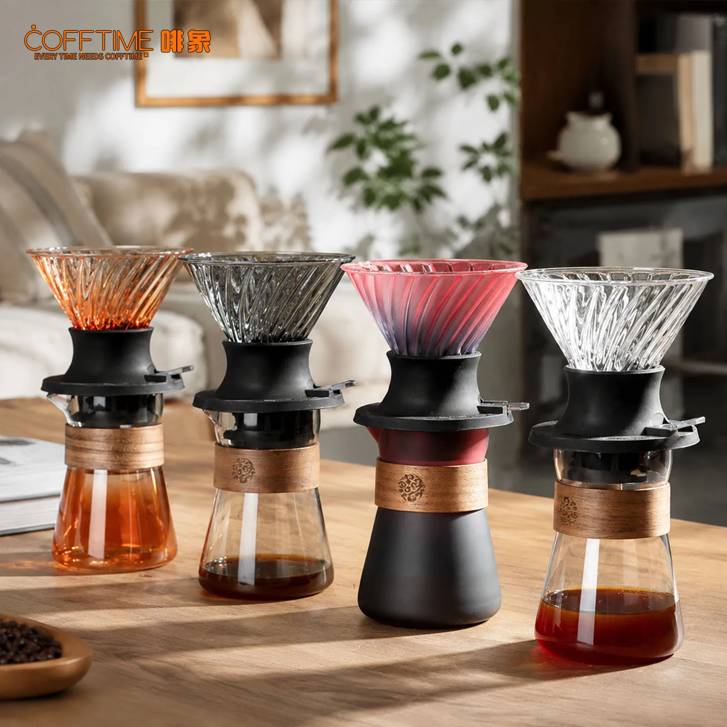 Coffee Filter Cup Reusable Drip-Type Hand-Brewed Coffee Filter Paper Immersion Filter Pot V-Shaped Switch Funnel Tools
