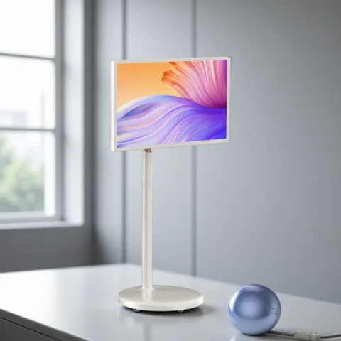 Hot Outdoor 21.5 32 Inch Portable TV Display Moving WiFi Touch Screen with Floor Standing Smart TV Monitor for Study Lift-able