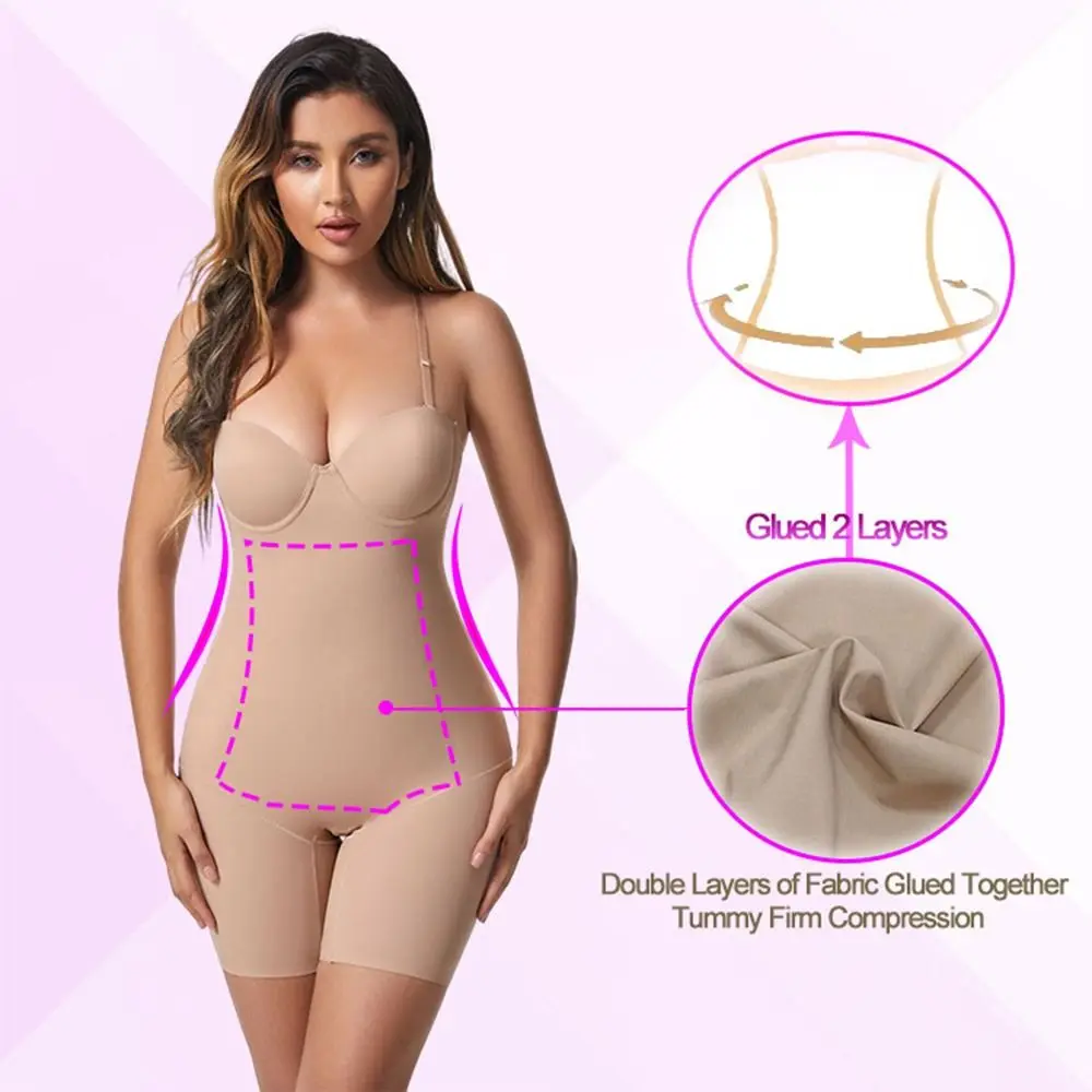 Bodysuit Women Shapewear Tummy Control Seamless with Built in Bra Body Shaper Reductive Compression Bodies Waist Trainer