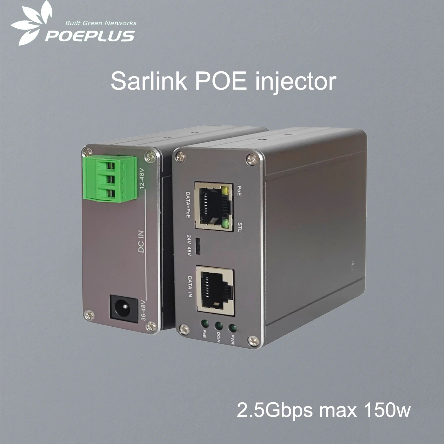 

2.5Gbps Max 150w POE injector for Starlink Standard Gen2 and Gen3 Support 12V-48dc input