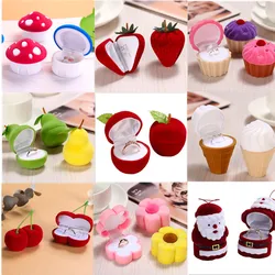 1 pcs Delicious food style Velvet Jewelry Box Wedding Engagement Ring Box for Earrings Necklace jewelry packing box
