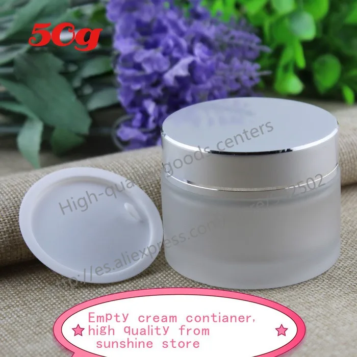 200pcs 50g Frosted Glass jars, 50ml Frost Cream jars, Skin Care Cream bottles, 1.7 Fl Oz Cosmetic Containers