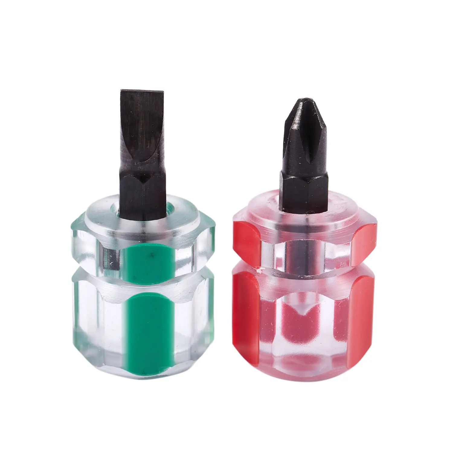 AB53 2 peças chave de fenda plana mini chave de fenda curta pequena divisão kit de ferramentas de reparo conjunto verde + vermelho